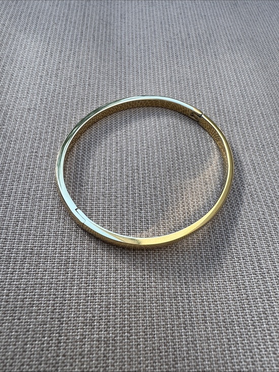 Jewelry - Gold-tone Hinged Bangle Bracelet